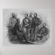 President Lincoln and His Commanders Print