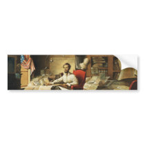 President Lincoln Writing Proclamation of Freedom Bumper Stickers