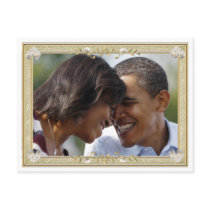 President Obama 1st Family Framed Keepsake Post Card