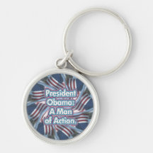 President Obama Action Man  Keychain