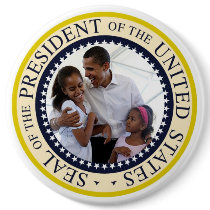 President Obama Father & Daughters Button