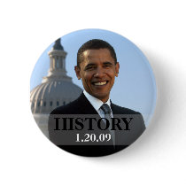 President Obama History 1/20/09 Buttons