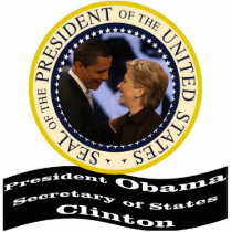 President Obama & Sec. of States Clinton Photo Cut Out
