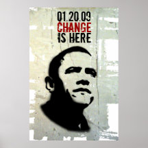 PRESIDENT OBAMA STENCIL POSTER CNCRT BCKG