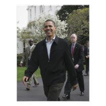 President Obama walks to the basketball courst
