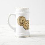 Presidential Coin White and Gold Stein mugs