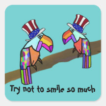 Presidential Debate Toucan Cartoon Sticker