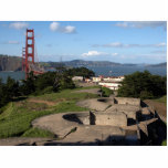 Presidio Gun Turrets And The Golden Gate Bridge In photo sculptures
