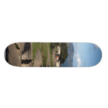 Presidio Gun Turrets And The Golden Gate Bridge In Skateboard Deck