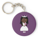 Pretty African American Princess purple keychain