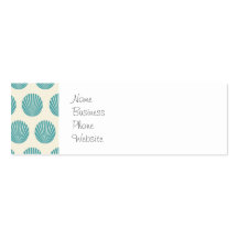 Pretty Aqua Teal Blue Shell Beach Pattern Gifts Business Card Templates