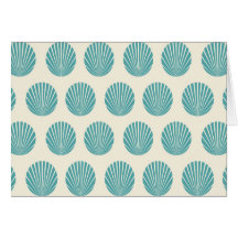 Pretty Aqua Teal Blue Shell Beach Pattern Gifts Greeting Card
