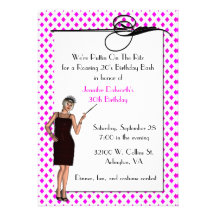 Pretty Art Deco Birthday Party Invitation