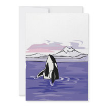 pretty artic orca scene personalized invitations
