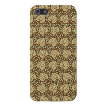 Pretty Autumn Leafs with Scroll Pattern Case For iPhone 5