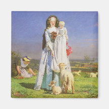 Pretty Baa Lambs by Ford Madox Brown Fridge Magnet