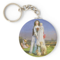 Pretty Baa Lambs by Ford Madox Brown Keychains
