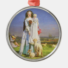 Pretty Baa Lambs by Ford Madox Brown Christmas Ornaments