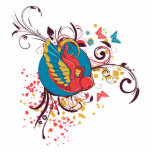 pretty bird and butterflies vector art photo sculptures