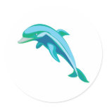 pretty blue and green dolphin stickers