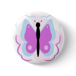 Pretty Blue And Purple Butterfly Button