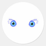 Pretty Blue Eyes Round Sticker