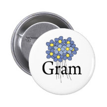 Pretty Blue Flower Gram T-shirt Pins