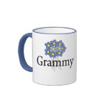 Pretty Blue Flower Grammy T-shirt Mugs