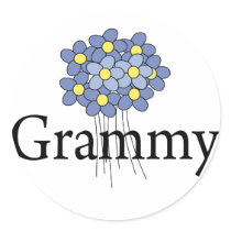 Pretty Blue Flower Grammy T-shirt Sticker