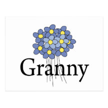 Pretty Blue Flower Granny T-shirt Post Cards