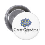 Pretty Blue Flower Great Grandma T-shirt Pinback Button