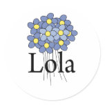 Pretty Blue Flower Lola T-shirt stickers