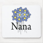 Pretty Blue Flower Nana T-shirt Mouse Mats
