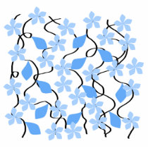 Pretty blue flower pattern on white. Custom Cut Out