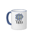 Pretty Blue Flower YaYa T-shirt Mugs