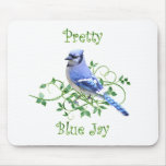 Pretty Blue Jay Mousepads