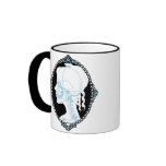 Pretty Blue Skull Cameo Mug