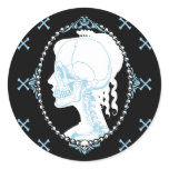 Pretty Blue Skull Cameo stickers