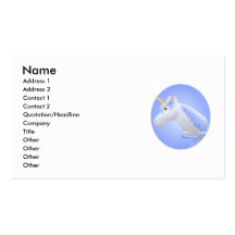 Pretty Blue Unicorn Business Card Templates