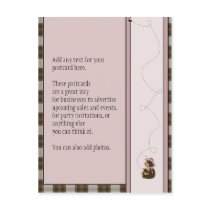 Pretty Brown Bear Brown Plaid Postcard