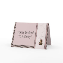 Pretty Brown Bear Colour Swatches Invitation