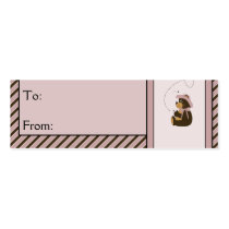 Pretty Brown Bear Diagonal Stripes Gift Tags