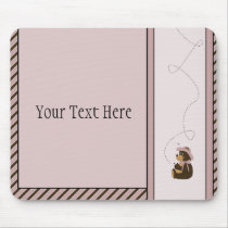 Pretty Brown Bear Diagonal Stripes Mousepad