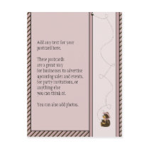 Pretty Brown Bear Diagonal Stripes Postcard
