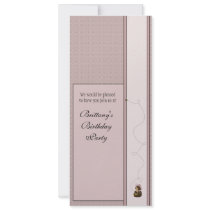 Pretty Brown Bear Diamonds Invitation