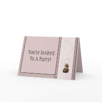 Pretty Brown Bear Diamonds Invitation