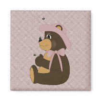 Pretty Brown Bear Diamonds Magnet