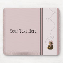 Pretty Brown Bear Diamonds Mousepad