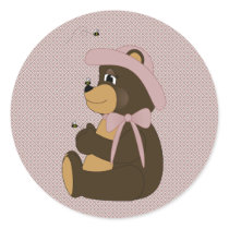 Pretty Brown Bear Diamonds Sticker