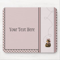 Pretty Brown Bear Dots Mousepad